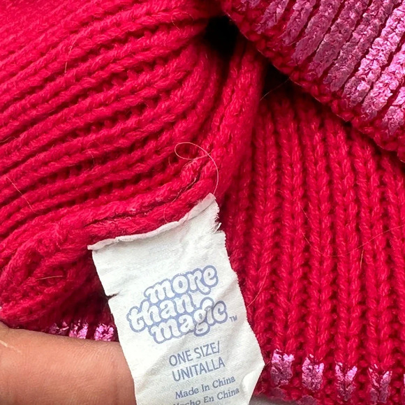 More Than Magic Beanie With Pom Pom Pink. Girls One Size - Picture 2 of 4